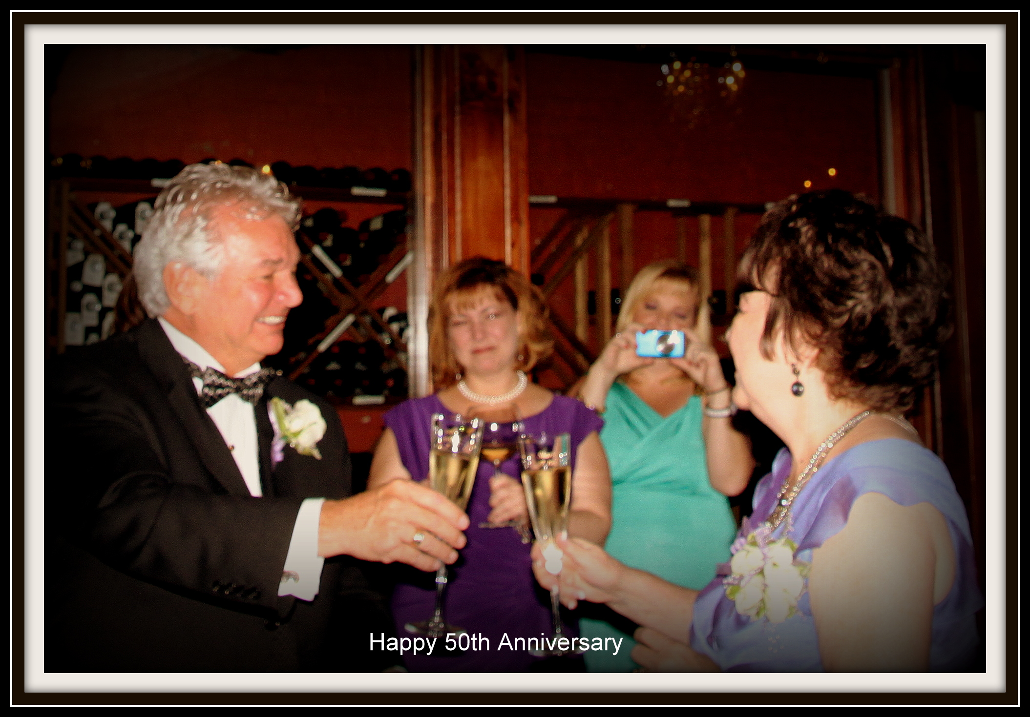 Sharlene and I toasting to our 50 years together.